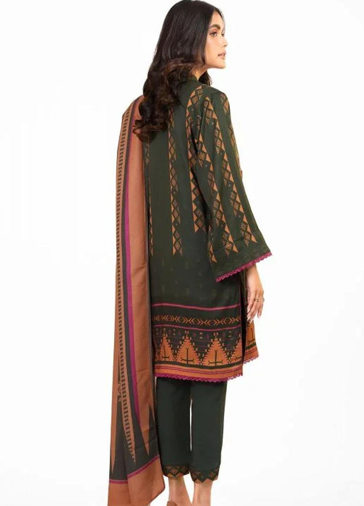 Al Karam Printed Viscose Suits Unstitched 3 Piece AK22FW FW-5.1-22-Green - Winter Collection