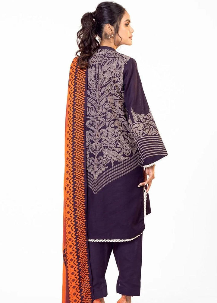 Al Karam Embroidered Khaddar Suits Unstitched 3 Piece AK22W FW-08-22-Purple - Winter Collection