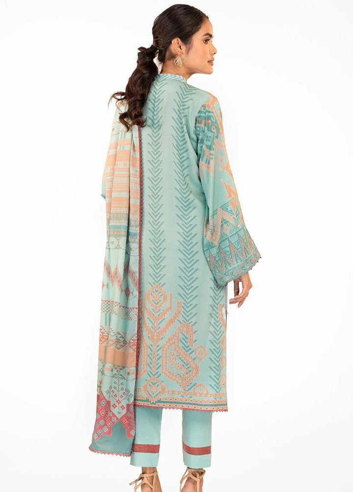Al Karam Embroidered Viscose Suits Unstitched 3 Piece AK22W FW-09-22-Mint Green - Winter Collection