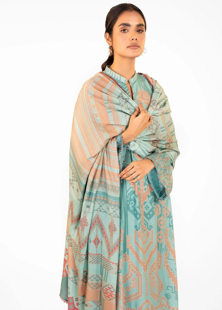 Al Karam Embroidered Viscose Suits Unstitched 3 Piece AK22W FW-09-22-Mint Green - Winter Collection