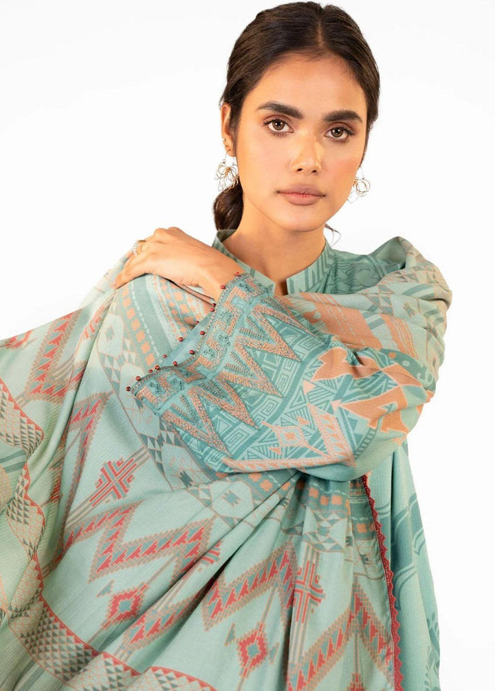 Al Karam Embroidered Viscose Suits Unstitched 3 Piece AK22W FW-09-22-Mint Green - Winter Collection