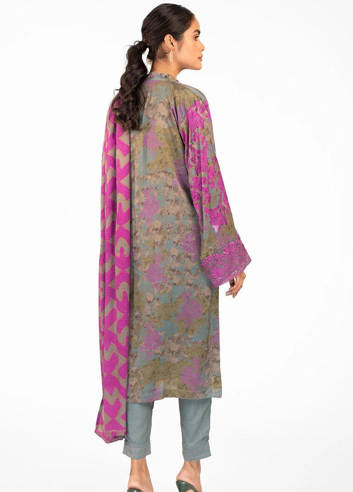Al Karam Embroidered Viscose Suits Unstitched 3 Piece AK22W FW-10-22-Grey - Winter Collection