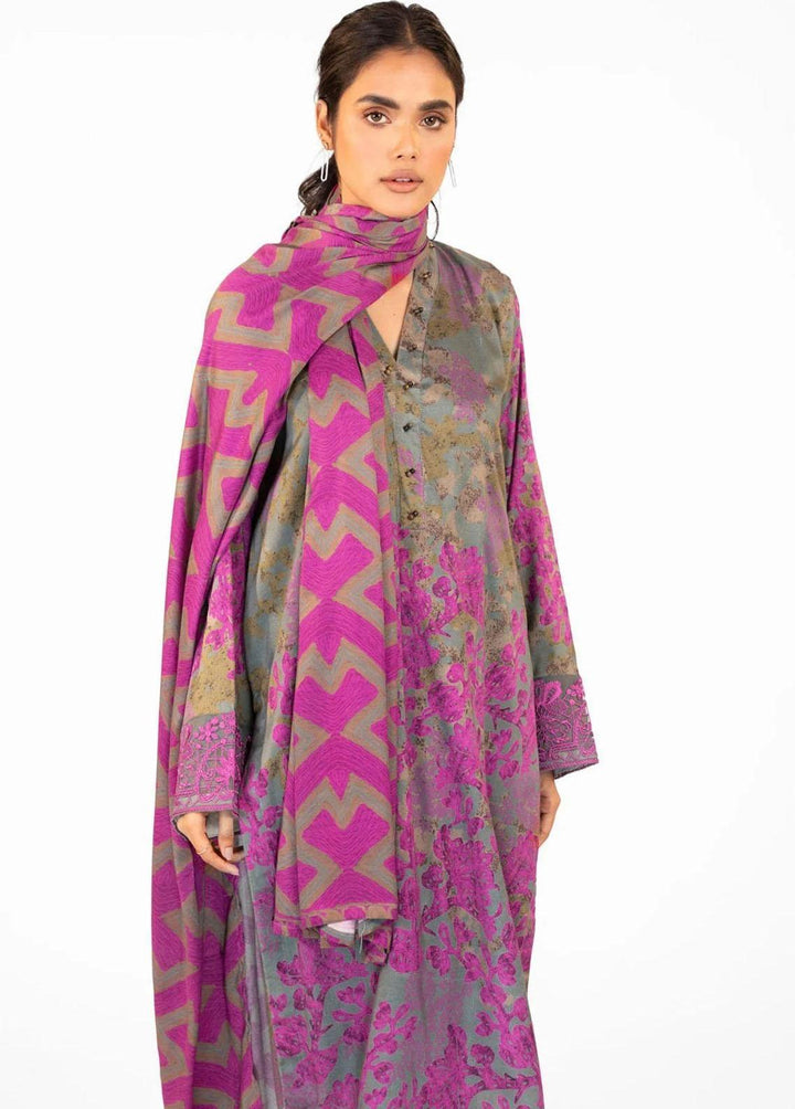 Al Karam Embroidered Viscose Suits Unstitched 3 Piece AK22W FW-10-22-Grey - Winter Collection