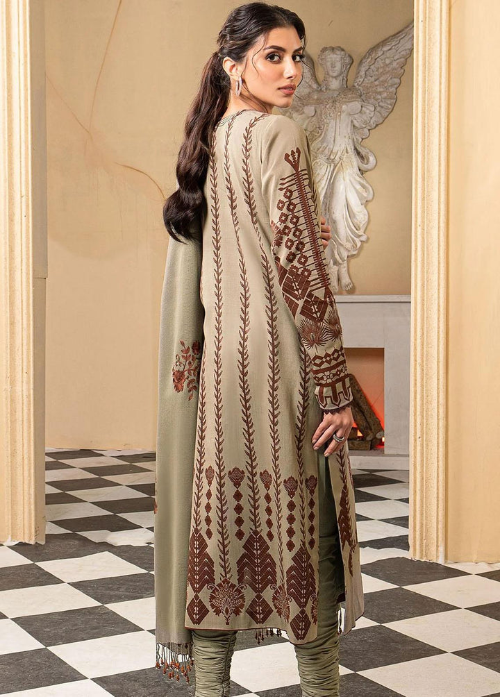 Al Karam Printed Viscose Suits Unstitched 3 Piece AK22W FW-13-22-Sage Green - Winter Collection