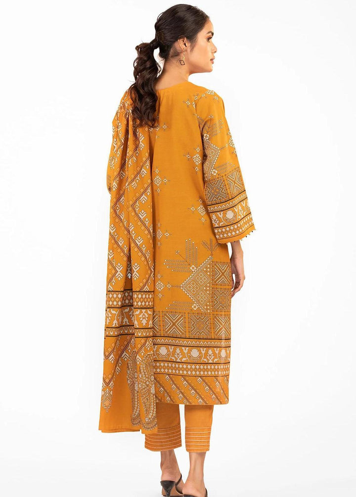 Al Karam Printed Khaddar Suits Unstitched 3 Piece AK22W FW-16-22-Yellow - Winter Collection
