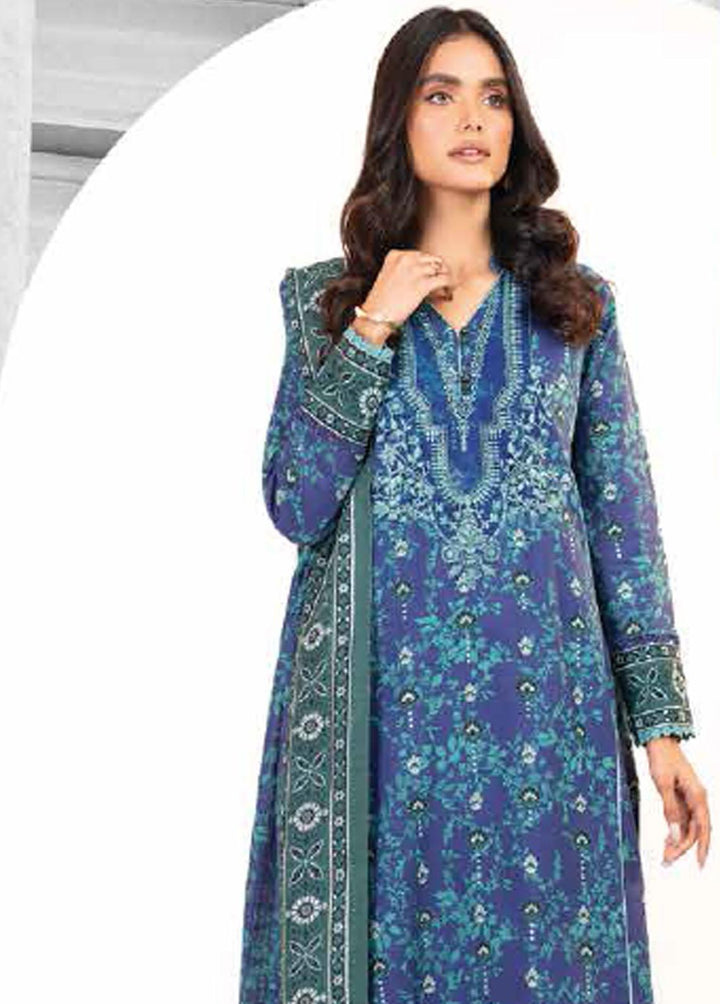 Al Karam Embroidered Khaddar Suits Unstitched 3 Piece AK22W FW-17.1-22-Blue - Winter Collection