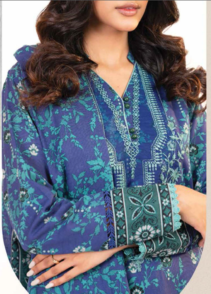 Al Karam Embroidered Khaddar Suits Unstitched 3 Piece AK22W FW-17.1-22-Blue - Winter Collection