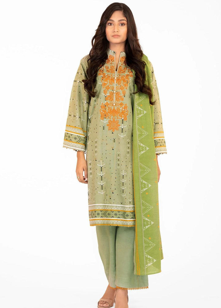 Al Karam Embroidered Khaddar Suits Unstitched 3 Piece AK22W FW-18.1-22-Mint Green - Winter Collection