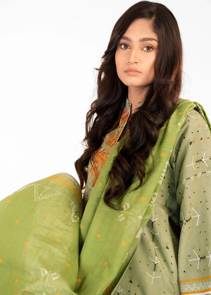 Al Karam Embroidered Khaddar Suits Unstitched 3 Piece AK22W FW-18.1-22-Mint Green - Winter Collection