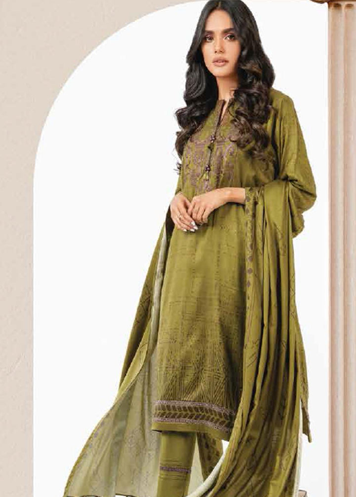 Al Karam Embroidered Viscose Suits Unstitched 3 Piece AK22W FW-19.1-22-Green - Winter Collection