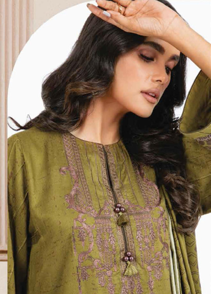 Al Karam Embroidered Viscose Suits Unstitched 3 Piece AK22W FW-19.1-22-Green - Winter Collection
