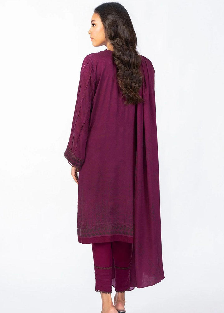 Al Karam Embroidered Viscose Suits Unstitched 3 Piece AK22W FW-19.1-22-Magenta - Winter Collection
