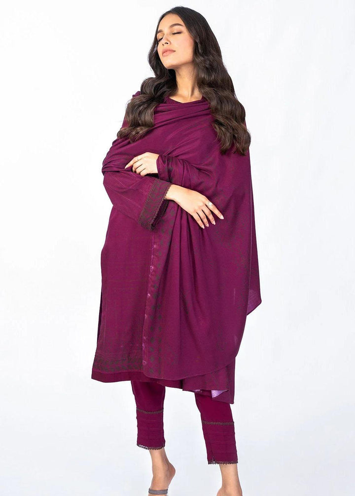 Al Karam Embroidered Viscose Suits Unstitched 3 Piece AK22W FW-19.1-22-Magenta - Winter Collection
