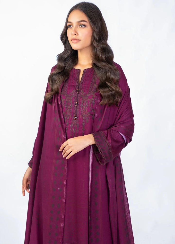 Al Karam Embroidered Viscose Suits Unstitched 3 Piece AK22W FW-19.1-22-Magenta - Winter Collection