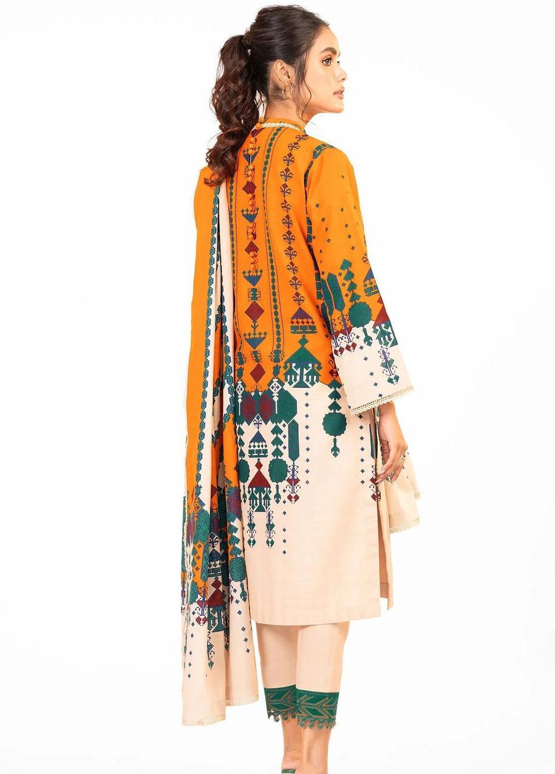 Al Karam Embroidered Khaddar Suits Unstitched 3 Piece AK22W FW-25-22-Yellow - Winter Collection