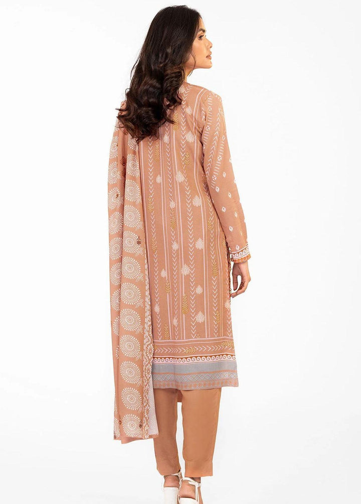 Al Karam Printed Viscose Suits Unstitched 3 Piece AK22W FW-25.1-22-Peach - Winter Collection