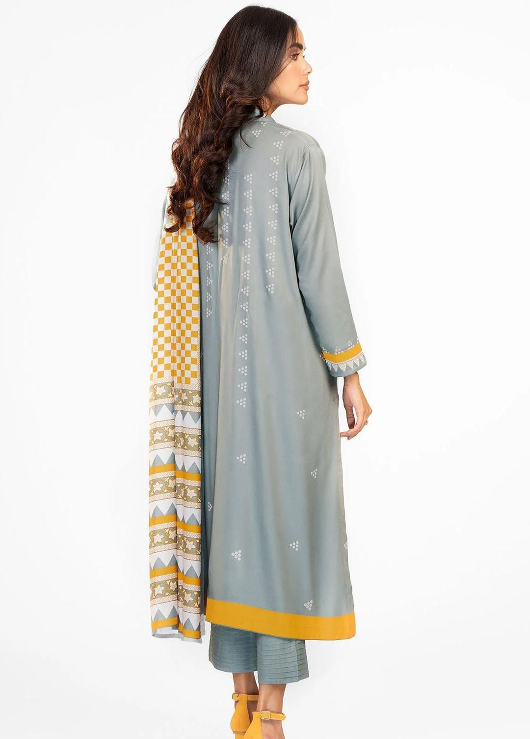 Al Karam Printed Viscose Suits Unstitched 3 Piece AK22W FW-28.1-22-Grey - Winter Collection