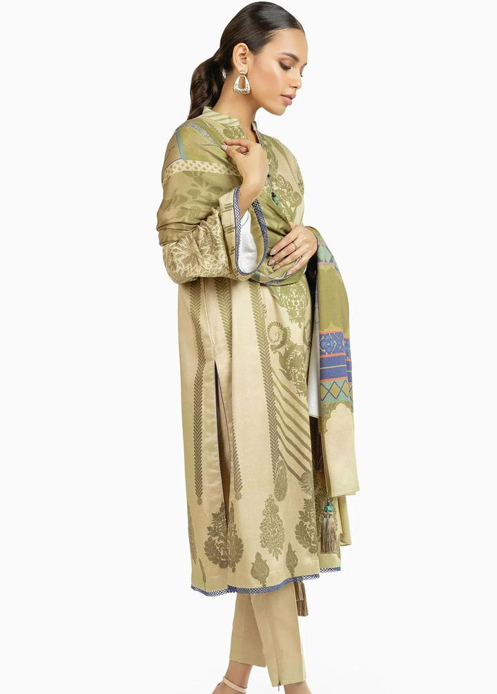 Al Karam Printed Viscose Suits Unstitched 3 Piece AK22W FW-29-22-Beige - Winter Collection