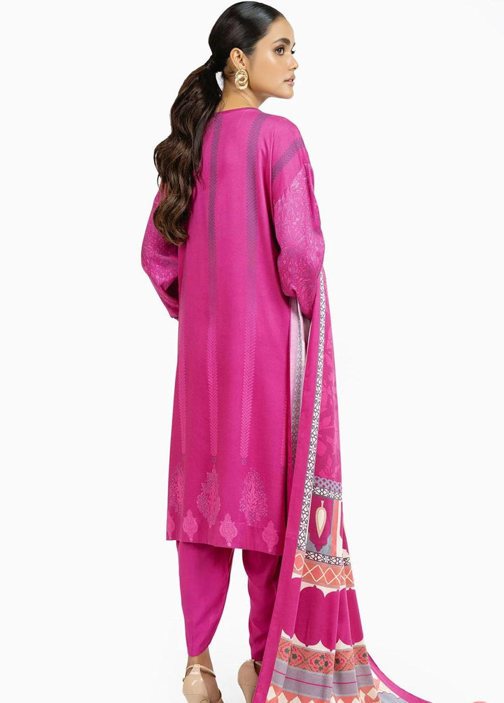 Al Karam Printed Viscose Suits Unstitched 3 Piece AK22W FW-29-22-Pink - Winter Collection