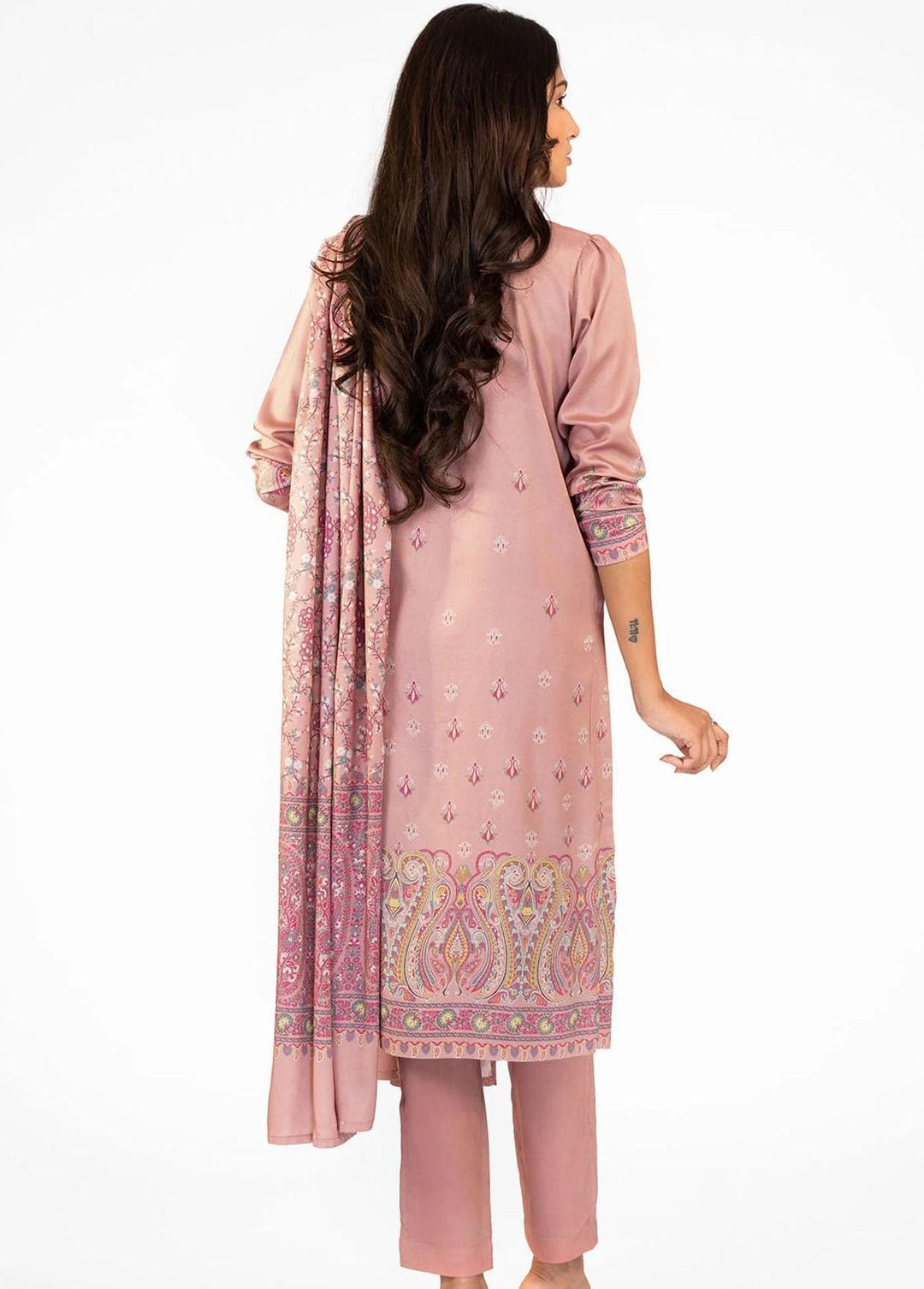 Al Karam Printed Viscose Suits Unstitched 3 Piece AK22W FW-29.1-22-Tea Pink - Winter Collection