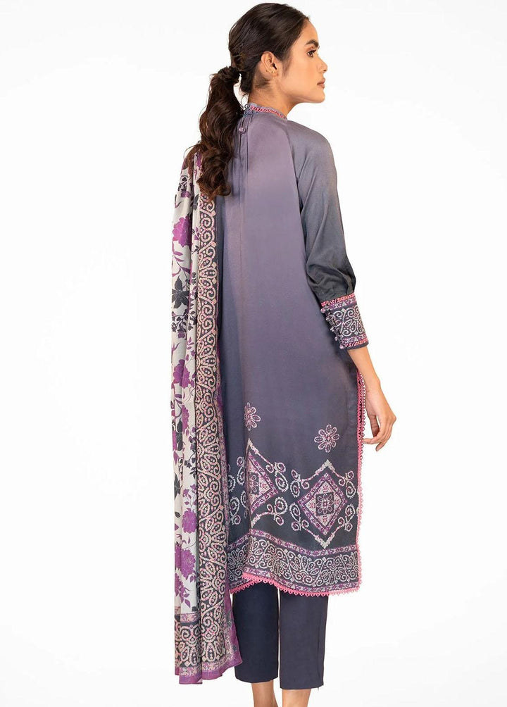 Al Karam Printed Viscose Suits Unstitched 3 Piece AK22W FW-31-22-Blue - Winter Collection