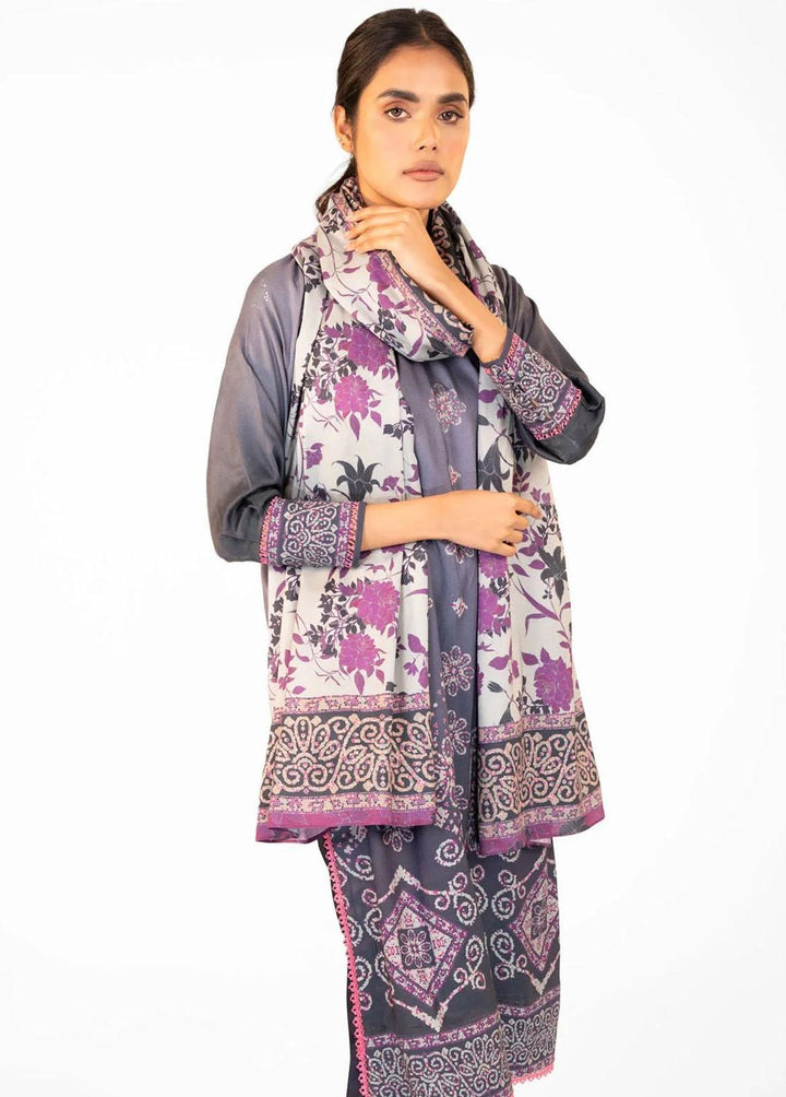 Al Karam Printed Viscose Suits Unstitched 3 Piece AK22W FW-31-22-Blue - Winter Collection