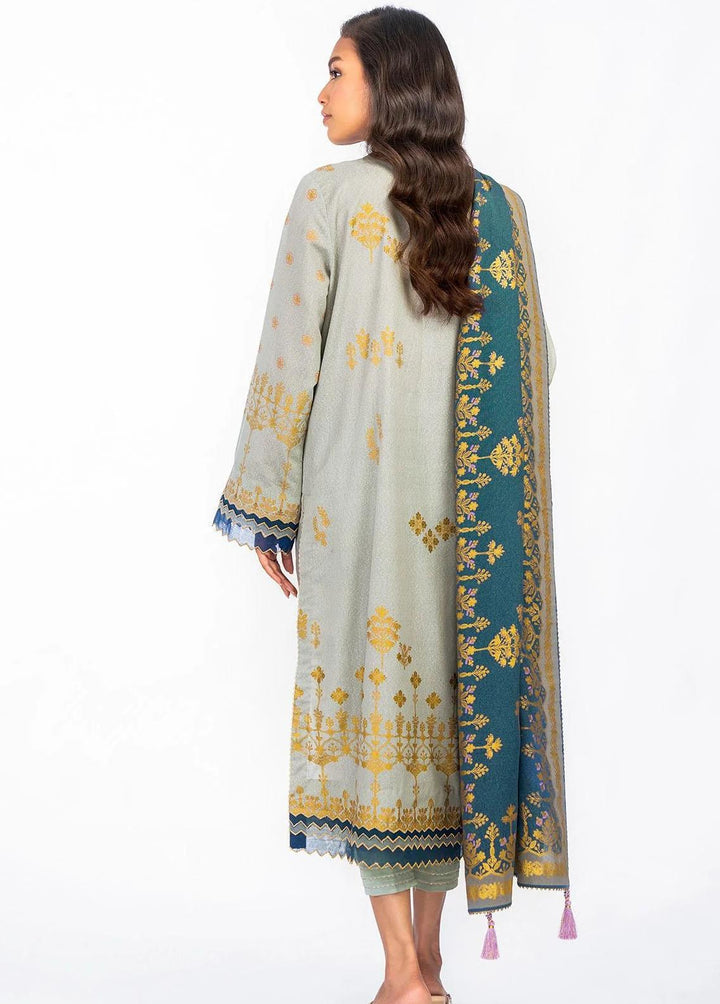 Al Karam Printed Karandi Suits Unstitched 3 Piece AK22W FW-32.1-22-Grey - Winter Collection