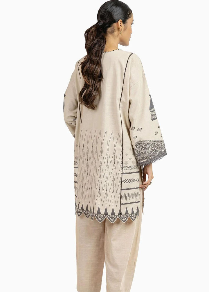 Al Karam Printed Khaddar Suits Unstitched 2 Piece AK22W FW-37-22-Off White - Winter Collection