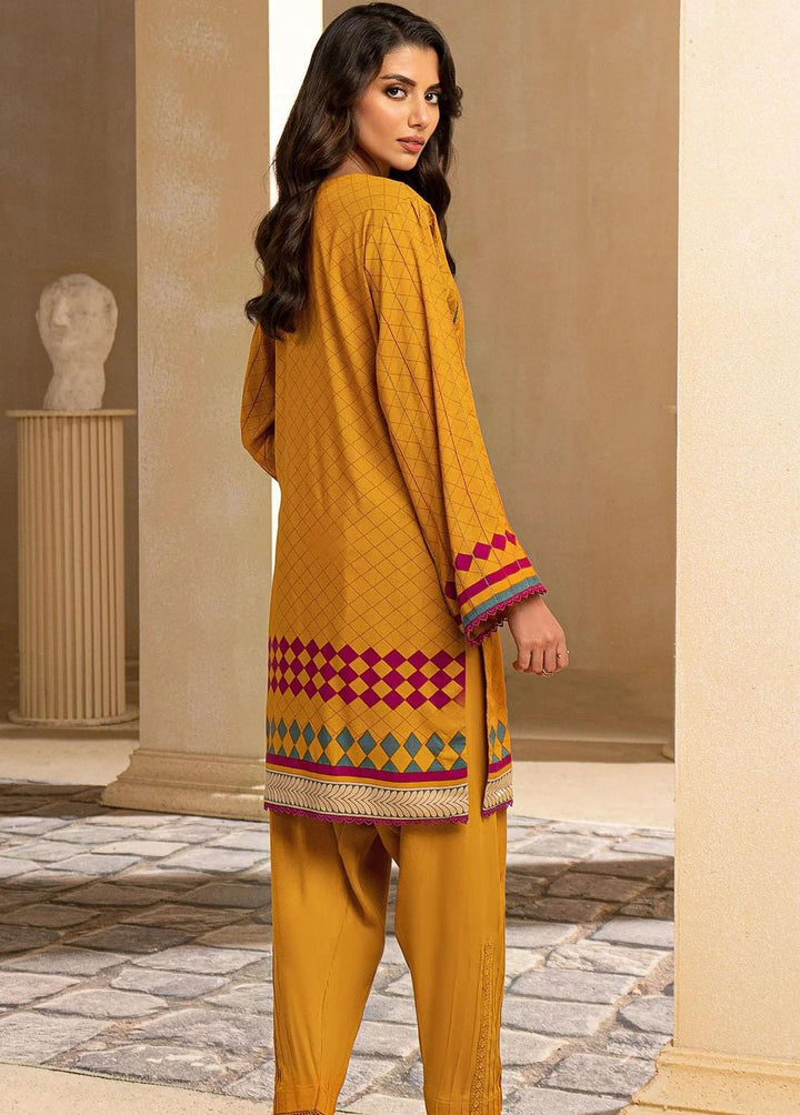 Al Karam Printed Viscose Suits Unstitched 2 Piece AK22W FW-40.1-22-Yellow - Winter Collection