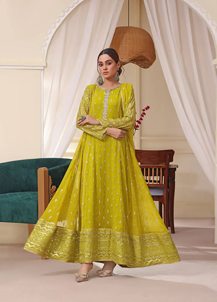 Al Siyaab Pret Embroidered Chiffon 3 Piece Suit Bahaar Dhaani