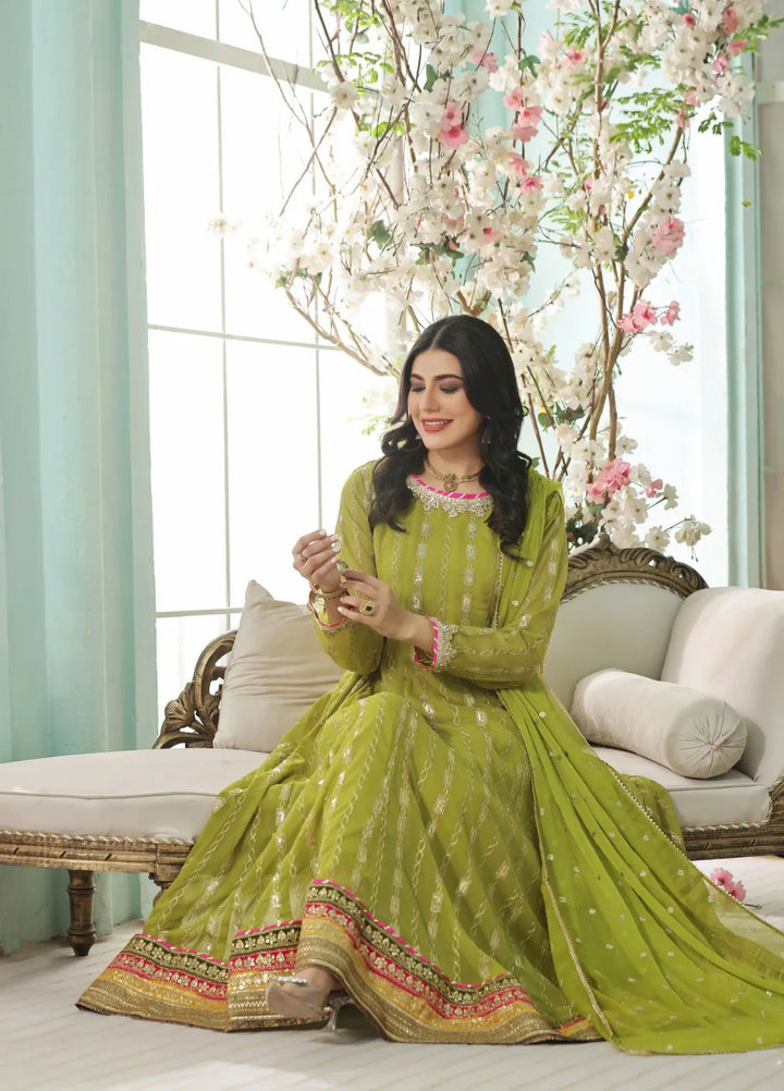 Al Siyaab Pret Embroidered Chiffon 3 Piece Suit Gulaal Dhaani