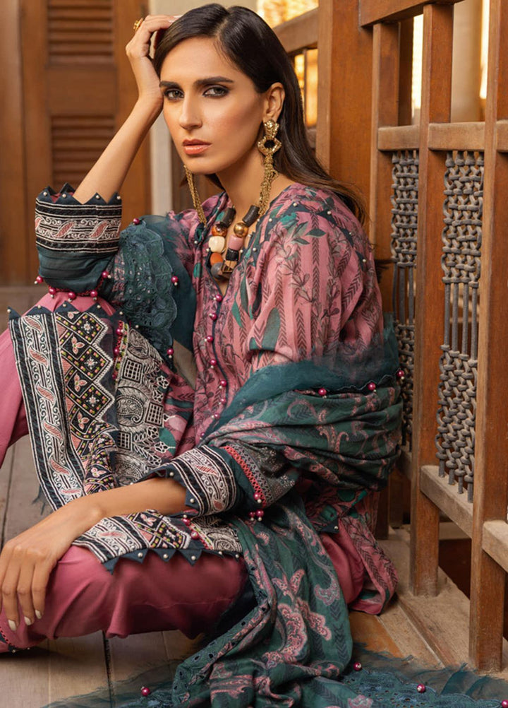 Al Zohaib Embroidered Lawn Suits Unstitched 3 Piece AZ22SNB D-5-B - Summer Collection