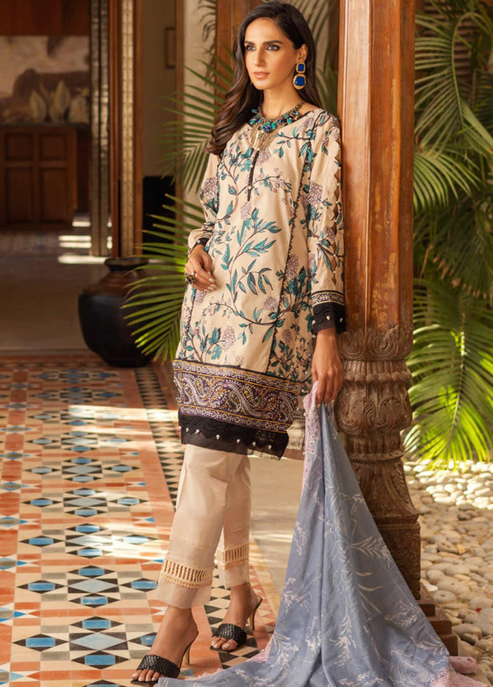 Al Zohaib Embroidered Lawn Suits Unstitched 3 Piece AZ22SNB D-7-B - Summer Collection