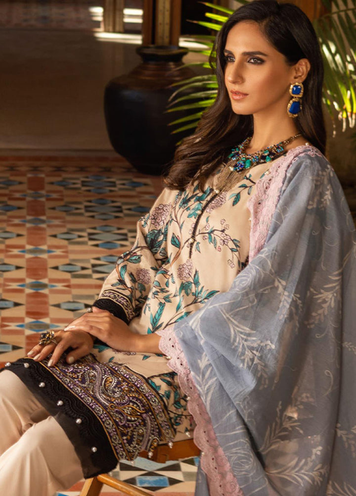 Al Zohaib Embroidered Lawn Suits Unstitched 3 Piece AZ22SNB D-7-B - Summer Collection