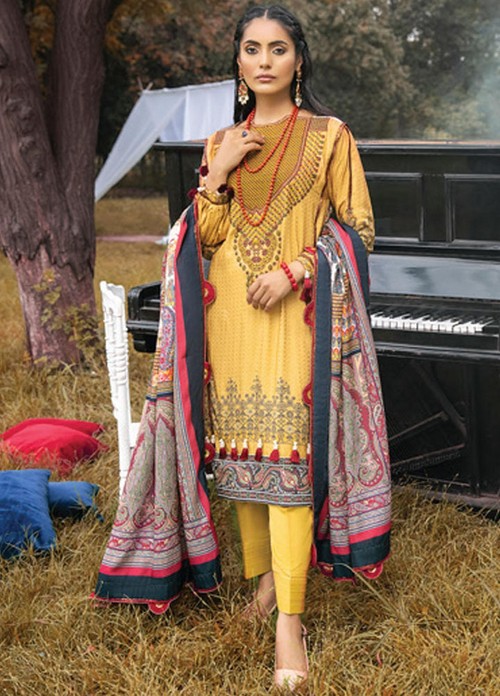 Al Zohaib Embroidered Linen Suits Unstitched 3 Piece AZ21WB D-01 - Winter Collection