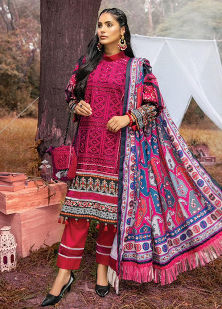 Al Zohaib Embroidered Linen Suits Unstitched 3 Piece AZ21WB D-02 - Winter Collection