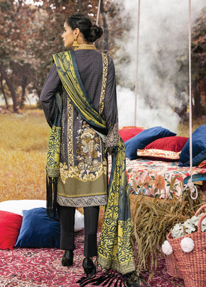 Al Zohaib Embroidered Slub Linen Suits Unstitched 3 Piece AZ21WB D-03A - Winter Collection