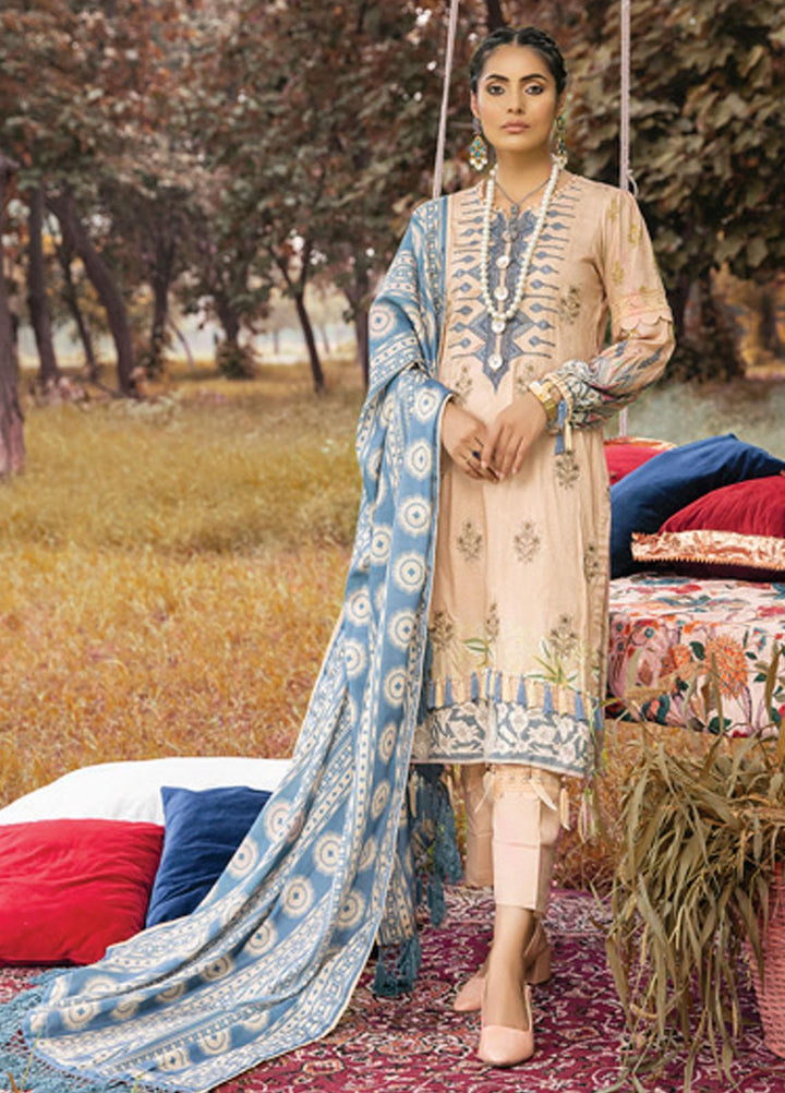 Al Zohaib Embroidered Linen Suits Unstitched 3 Piece AZ21WB D-04 - Winter Collection