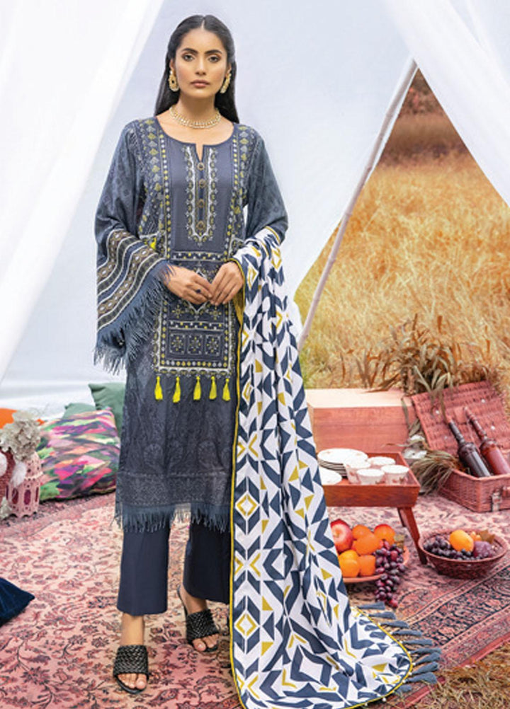 Al Zohaib Embroidered Linen Suits Unstitched 3 Piece AZ21WB D-05 - Winter Collection