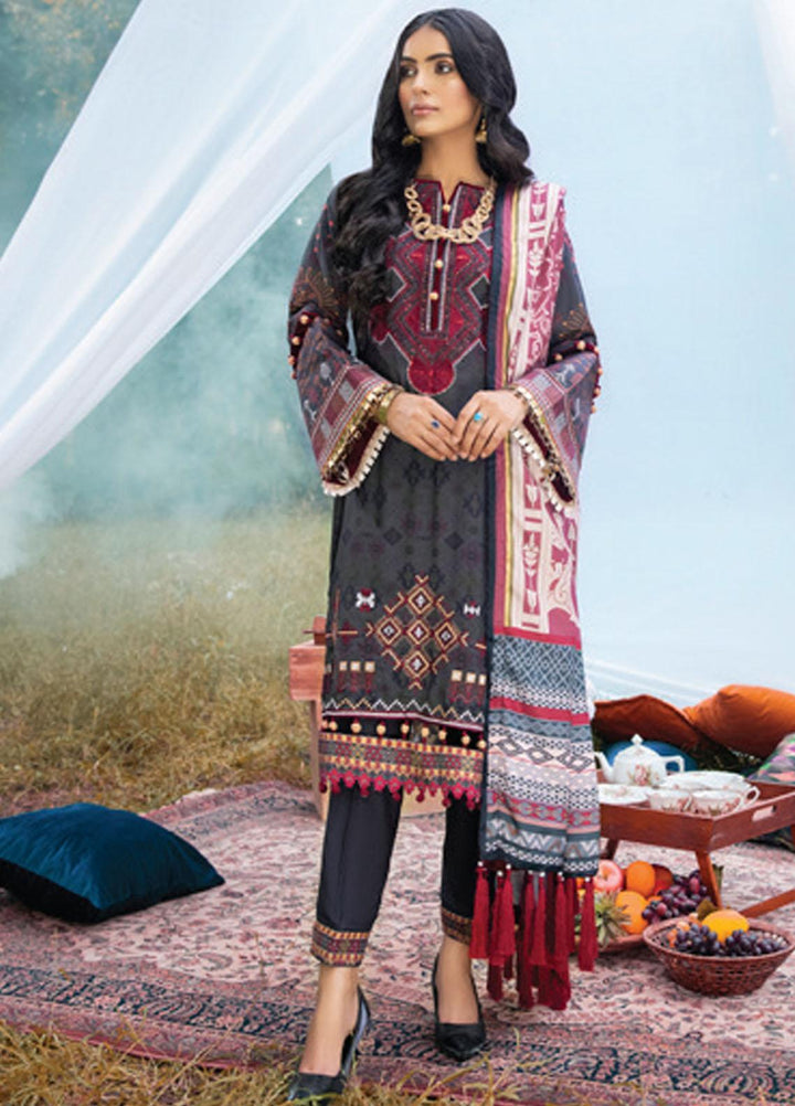 Al Zohaib Embroidered Linen Suits Unstitched 3 Piece AZ21WB D-07 - Winter Collection