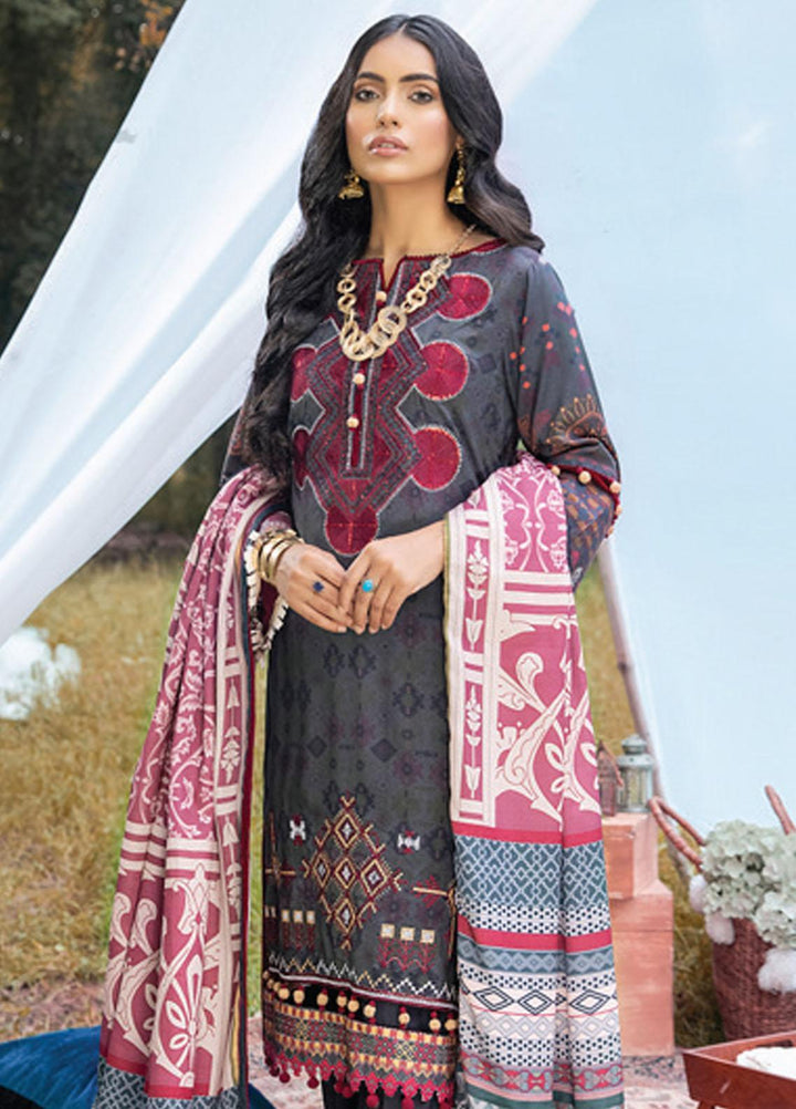 Al Zohaib Embroidered Linen Suits Unstitched 3 Piece AZ21WB D-07 - Winter Collection