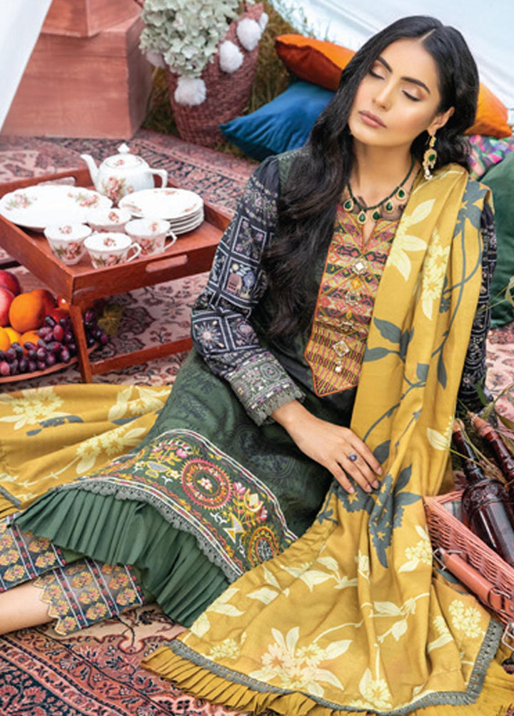 Al Zohaib Embroidered Cottel Linen Suits Unstitched 3 Piece AZ21WB D-08 - Winter Collection