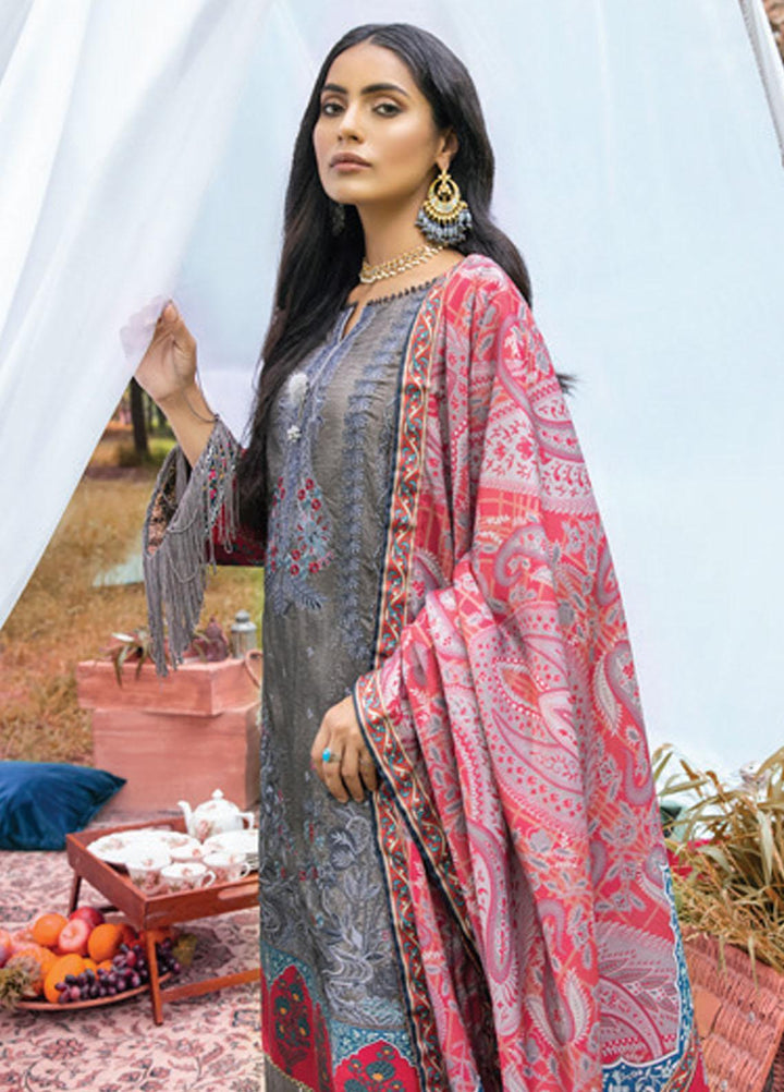 Al Zohaib Embroidered Linen Suits Unstitched 3 Piece AZ21WB D-11 - Winter Collection