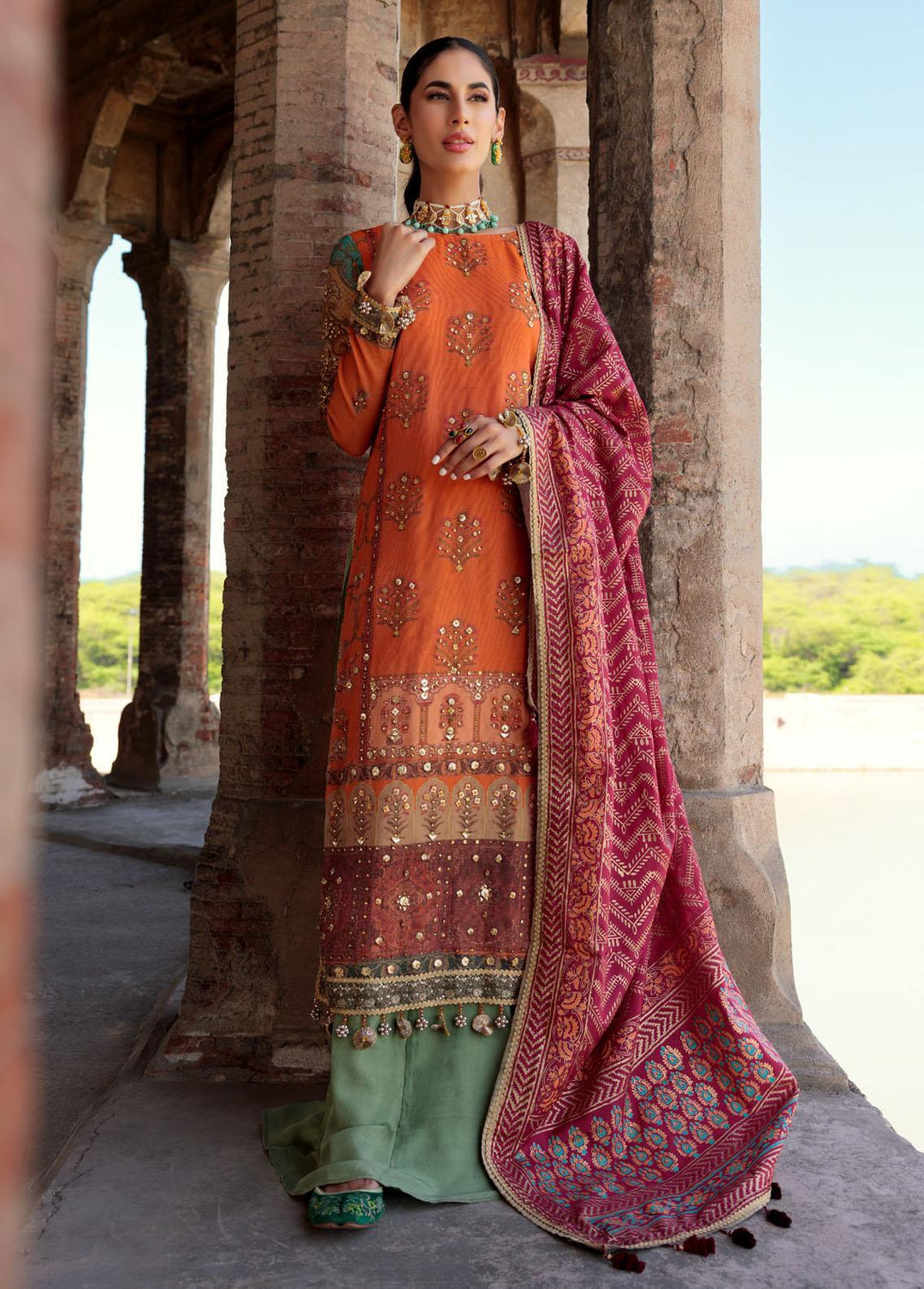 Alannah By Emaan Adeel Embroidered Lawn Suits Unstitched 3 Piece EA22A AL-09 - Festive Collection