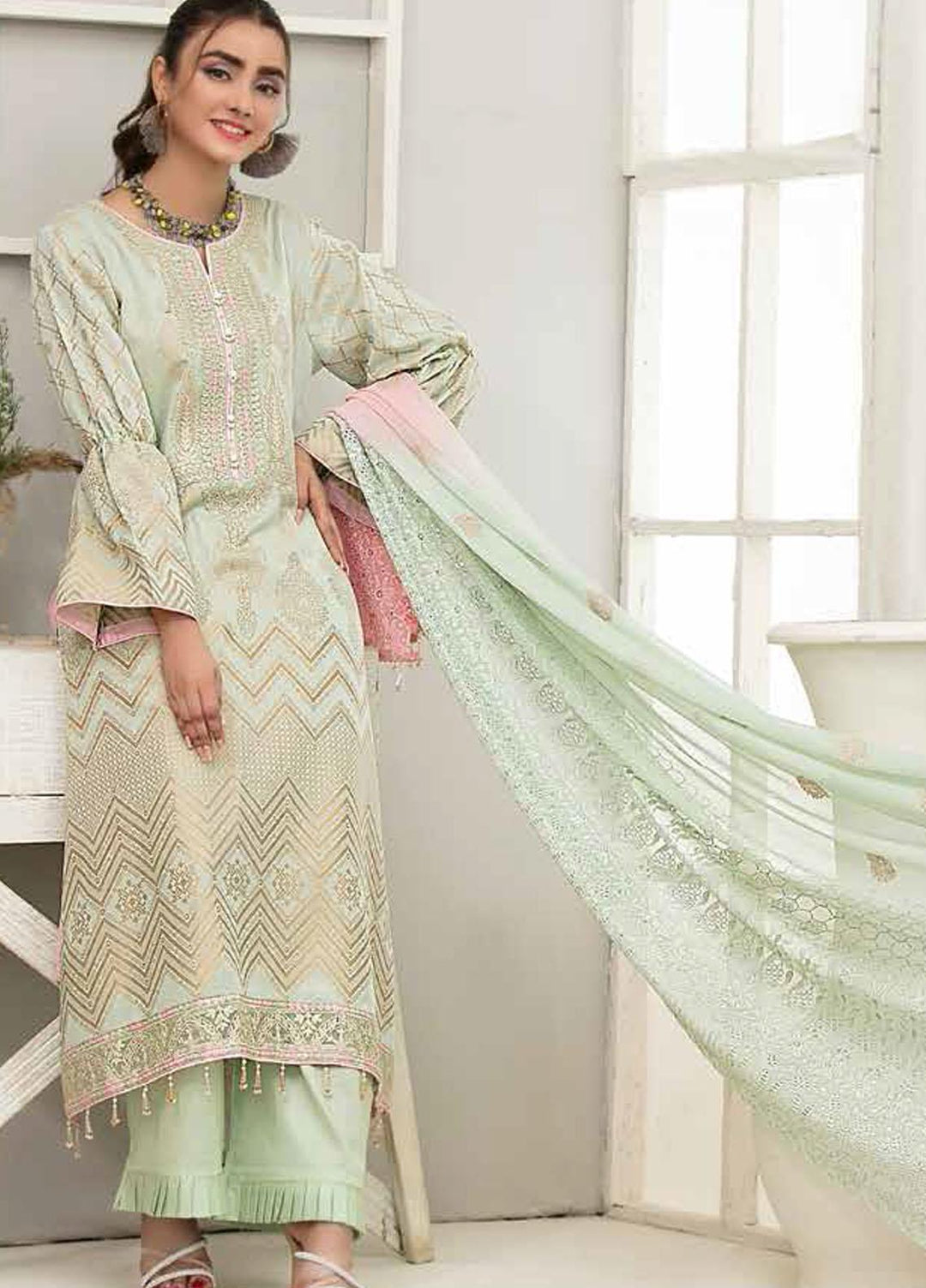Alesia By Riaz Arts Embroidered Lawn Suits Unstitched 3 Piece RA21A 1234 - Summer Collection