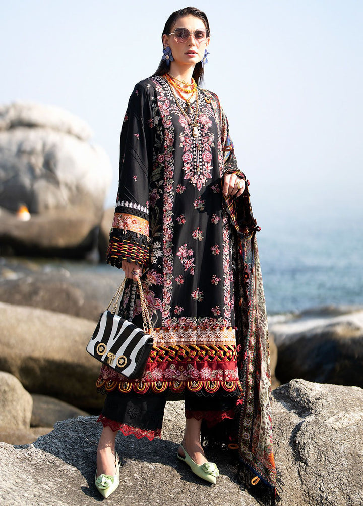 Alif by AJR Couture Embroidered Lawn Suits Unstitched 3 Piece AJR24AL ASL-03 Noir - Luxury Summer Collection