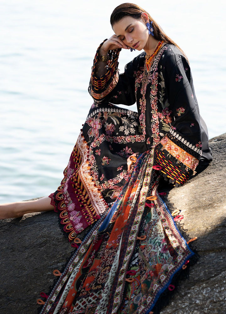 Alif by AJR Couture Embroidered Lawn Suits Unstitched 3 Piece AJR24AL ASL-03 Noir - Luxury Summer Collection