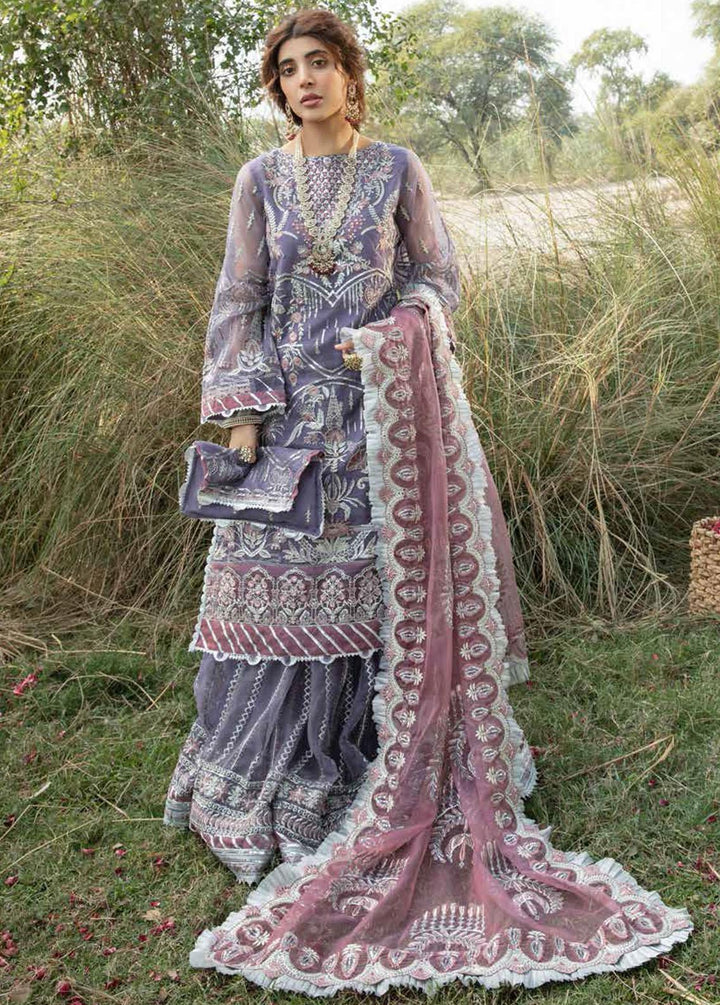 Alif by AJR Couture Embroidered Organza Suits Unstitched 3 Piece AJR22GK AGK-01 Resham - Wedding Collection