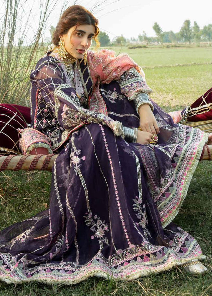 Alif by AJR Couture Embroidered Organza Suits Unstitched 3 Piece AJR22GK AGK-01 Resham - Wedding Collection