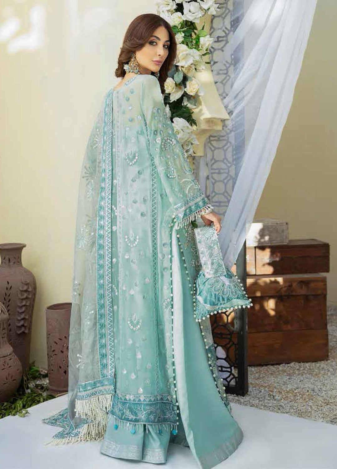 Alif By AJR Couture Embroidered Chiffon Suits Unstitched 3 Piece AJR21WD 02 Althia - Wedding Collection